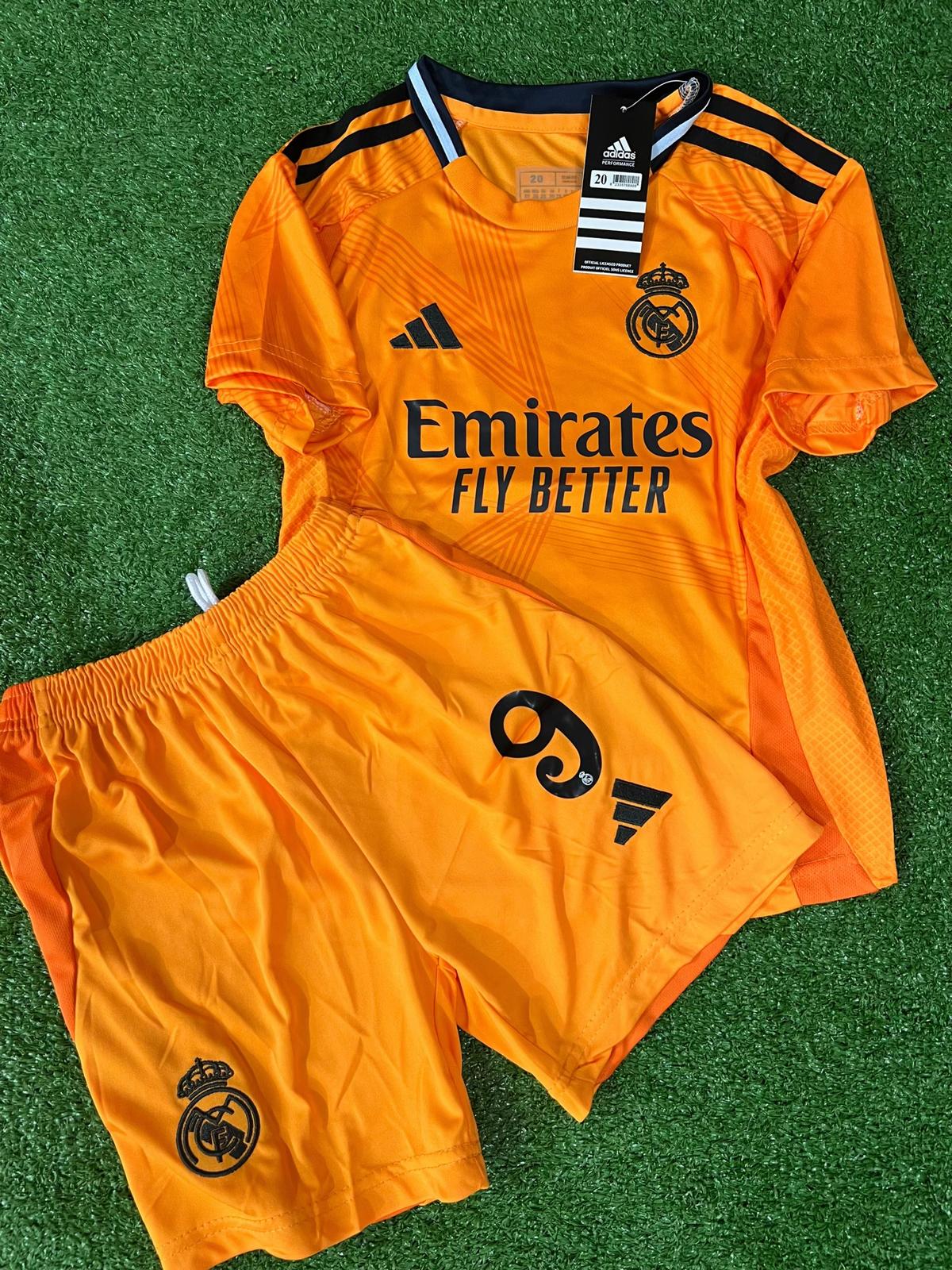 Kit Infantil Real Madrid Away 24/25 -Laranja