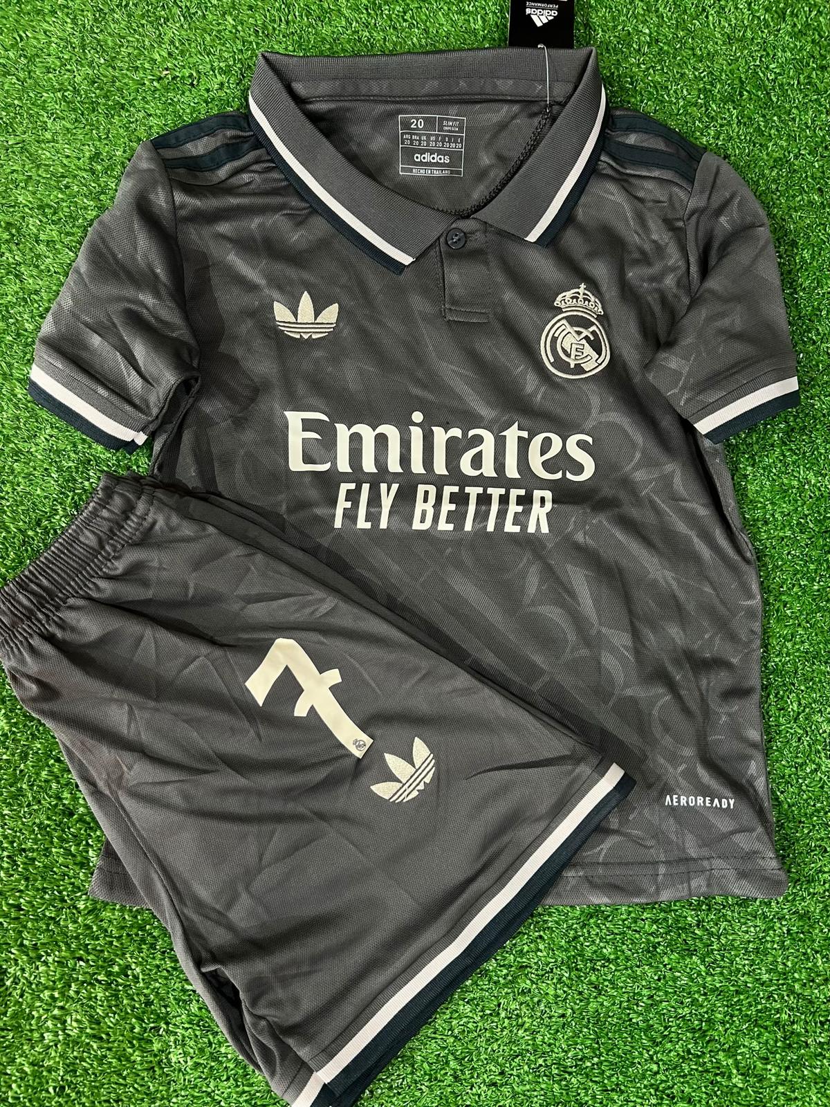 Kit Infantil Real Madrid Third 24/25 -Cinza