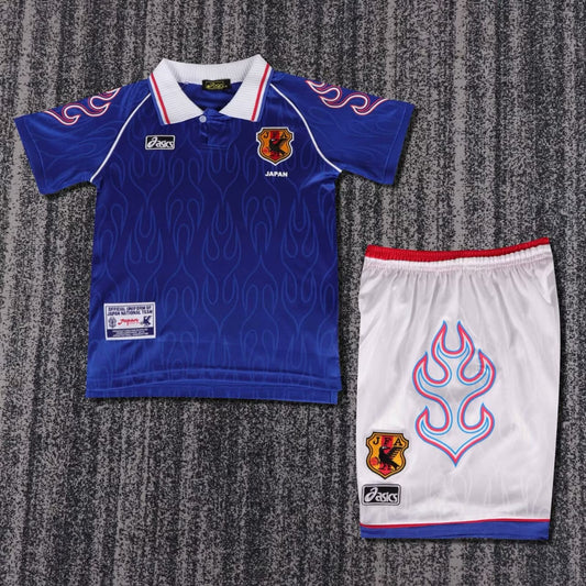 Kit Infantil Japão Home Retro 1998 Asics -Azul