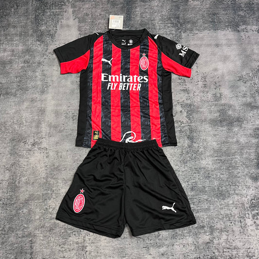 Kit Infantil Milan Home 25/26 . - Vermelho e Preto