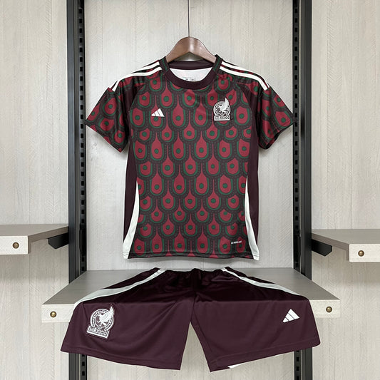 Kit Infantil México Away 24/25 -Vermelho e Preto