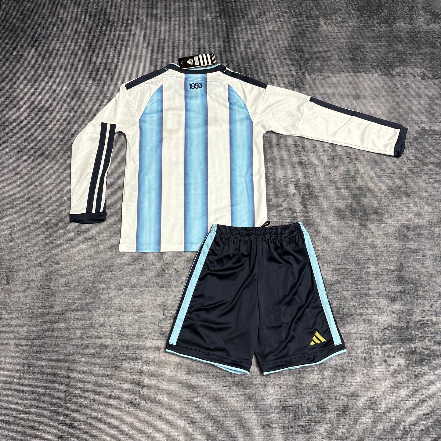 Kit Infantil Argentina Home Manga Longa 26/27 - Branco e Azul