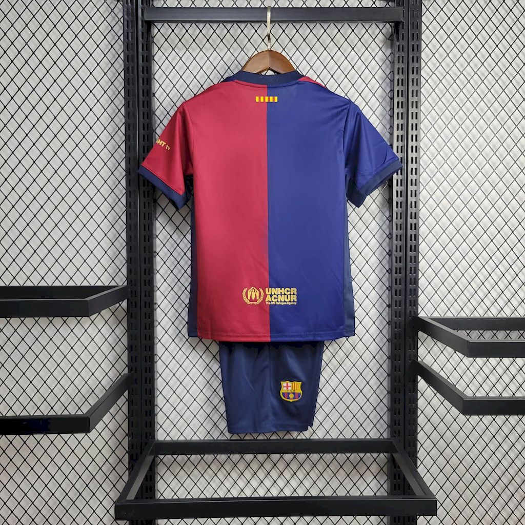 Kit Infantil Barcelona Home Edição Especial Travis Scott 24/25 - Grená
