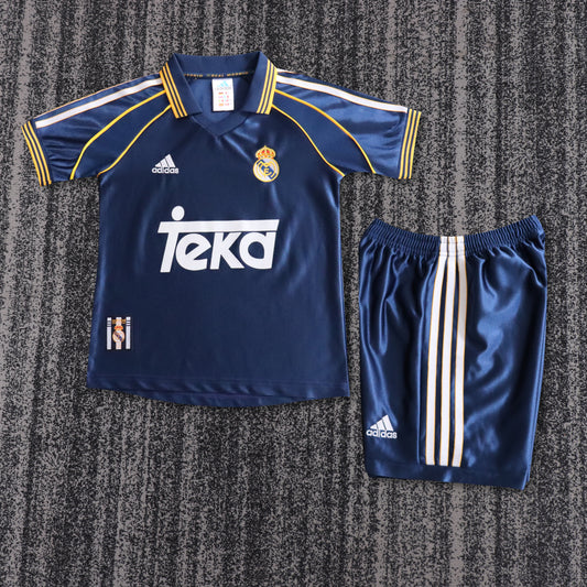Kit Infantil Real Madrid Away Retrô 98/99 - Azul Marinho