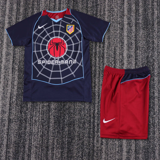 Kit Infantil Ateltico de Madrid Away Retrô 03/04 - Azul Escuro