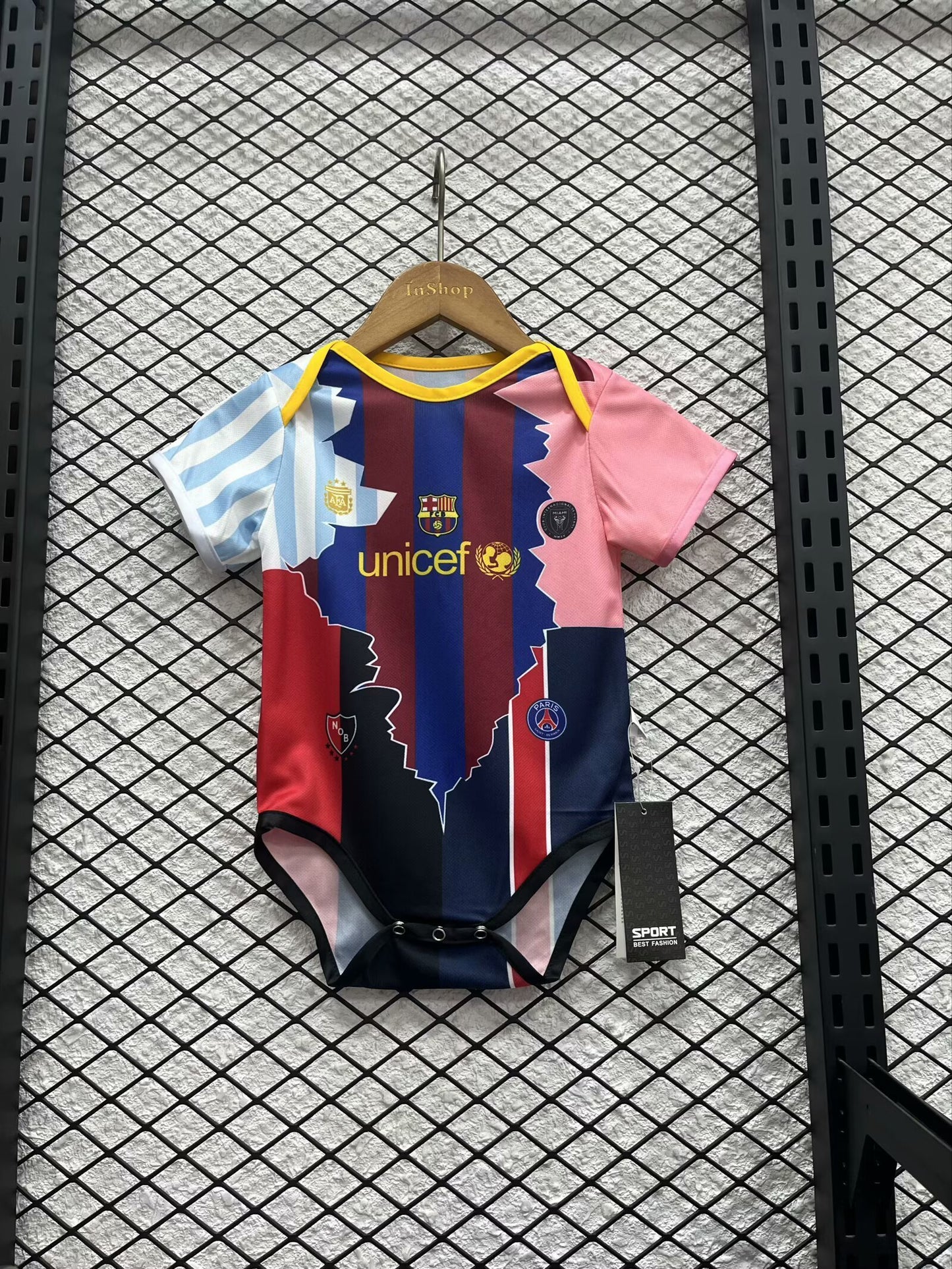 Body Bebê Infantil Messi Carreira Home  - Colorido