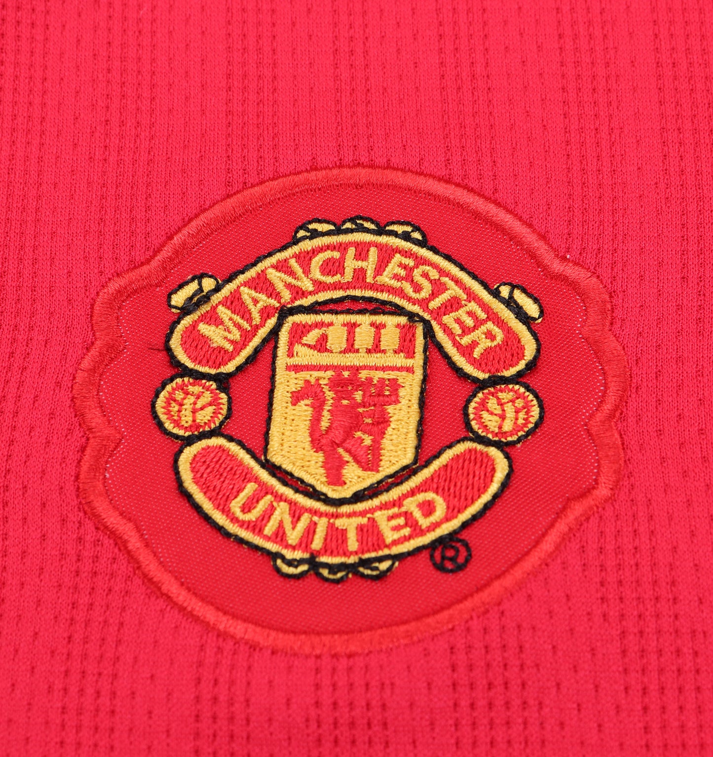 Kit infantil Manchester United Retrô Home Manga Longa 2008 . - Vermelho