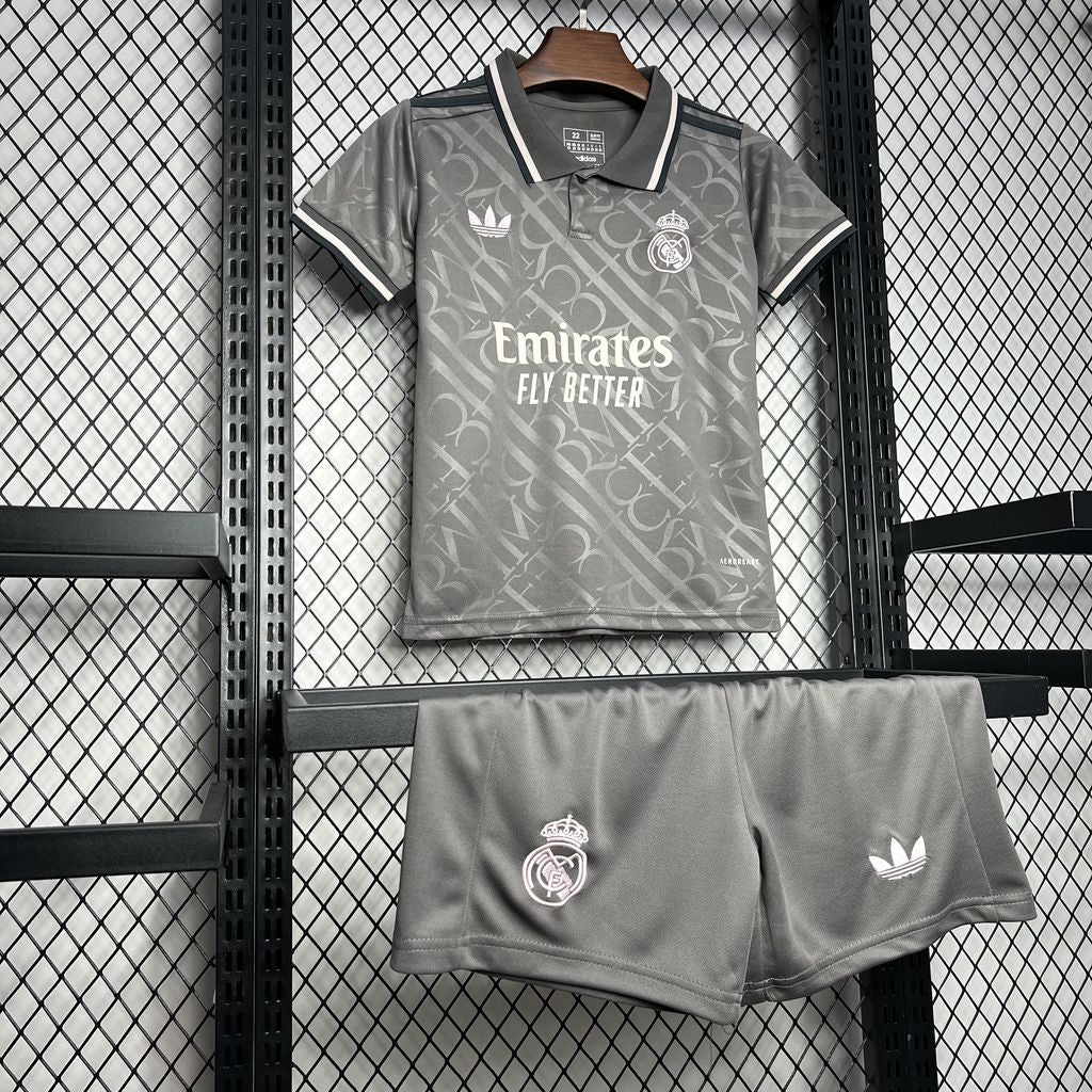Kit Infantil Real Madrid Third 24/25 -Cinza