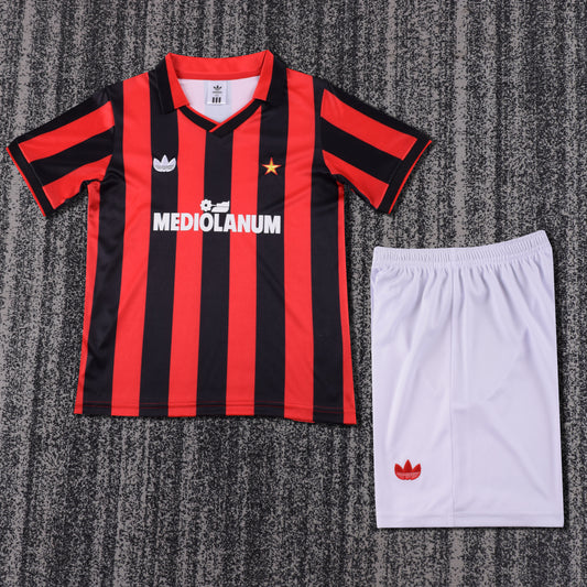Kit Infantil Milan Home Retrô 90/91 . - Vermelho e Preto