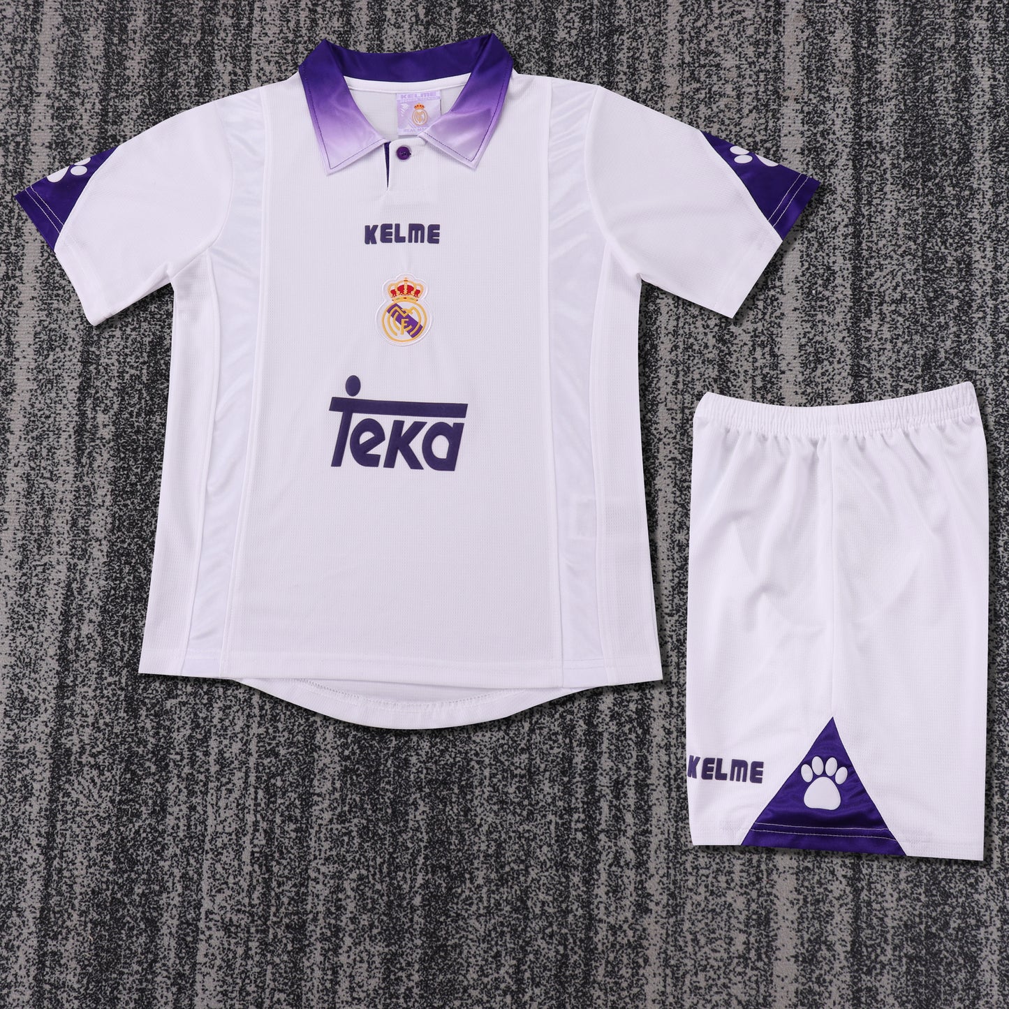 Kit Infantil Real Madrid Home Retrô 97/98 Kelme - Branco