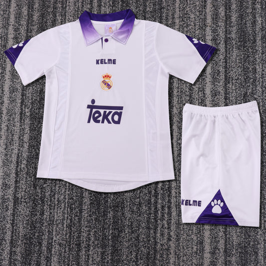 Kit Infantil Real Madrid Home Retrô 97/98 Kelme - Branco