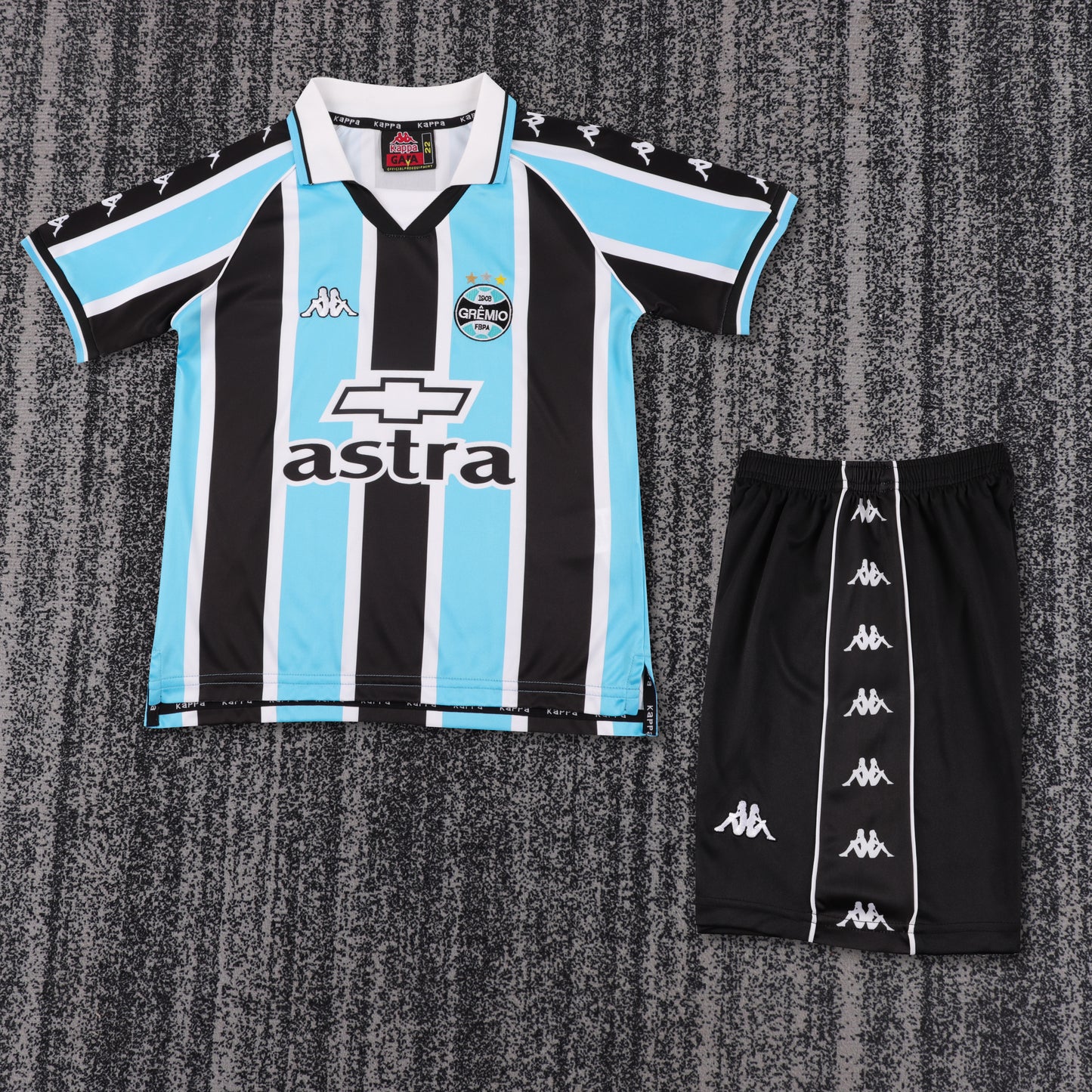 Kit Infantil Grêmio Home Retrô 2000 -Tricolor