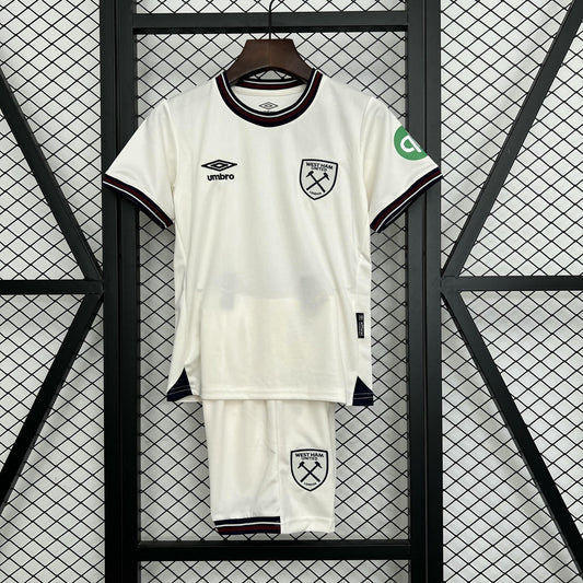 Kit Infantil West Ham Away 25/26 . - Branco