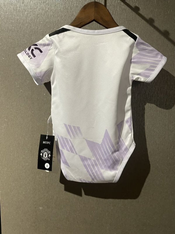 Body Bebê Infantil Manchester United Away 25/26  - Branco