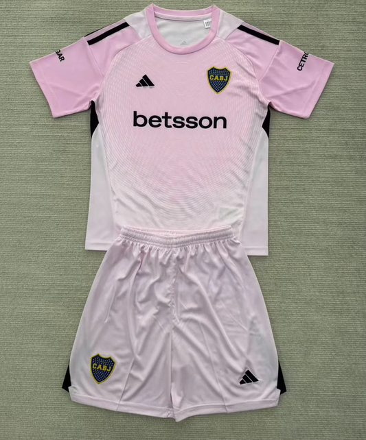 Kit Infantil Boca JRS Goleiro 25/26 - Rosa