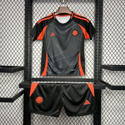 Kit Infantil Colômbia Away 24/25 -Preto e Laranja