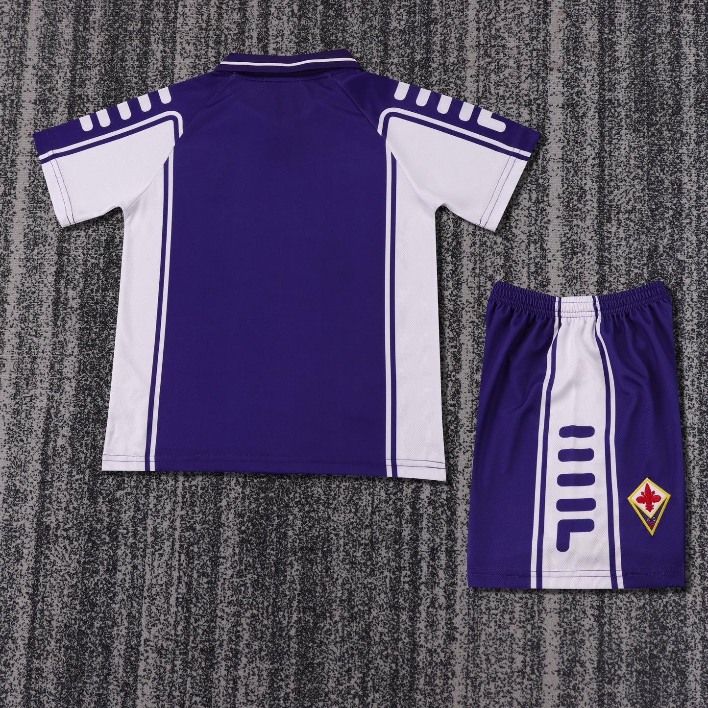 Kit Infantil Fiorentina Home Retrô 1999 . Fila  - Roxo e Branco