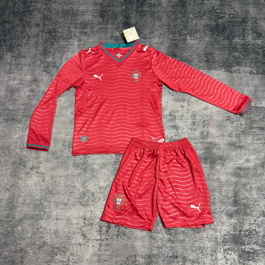 Kit Infantil Portugal Home Manga Longa 26/27 - Vermelho