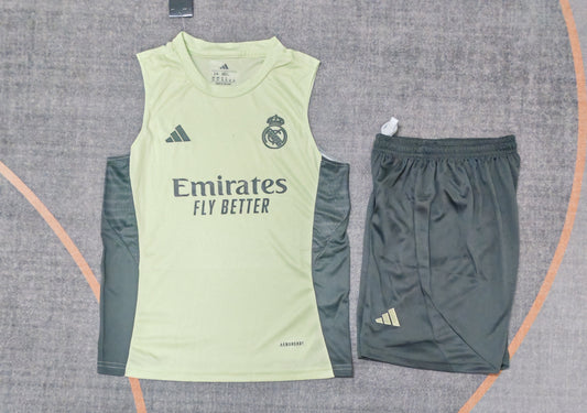 Kit Infantil Real Madrid Treino Regata 25/26 -Verde Claro