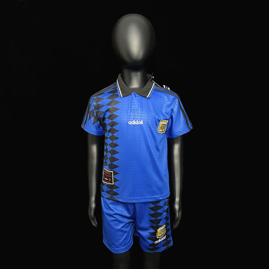 Kit Infantil Argentina Retro 1994 -Azul e Preto