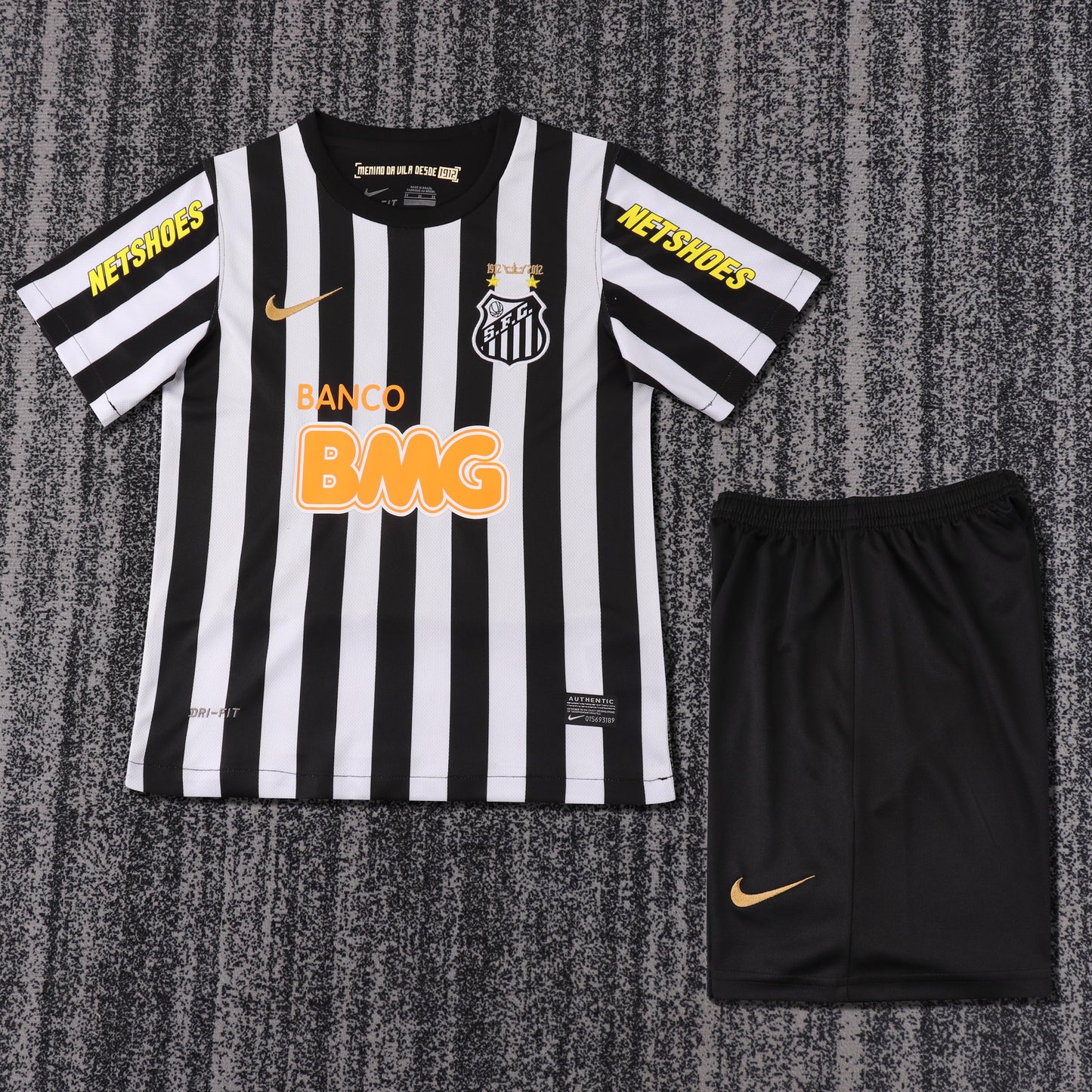 Kit Infantil Santos Away Retrô 12/13 - Preto e Branco