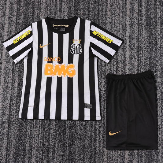 Kit Infantil Santos Away Retrô 12/13 - Preto e Branco