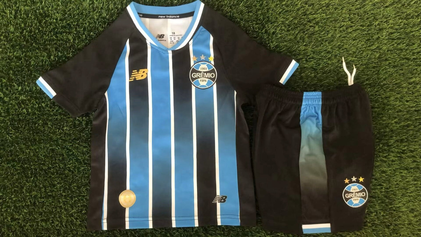 Kit Infantil Grêmio Home 26/27 - Azul, Preto e Branco