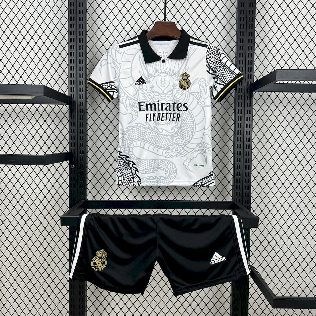 Kit Infantil Real Madrid Edição Especial Dragão 23/24 -Branco