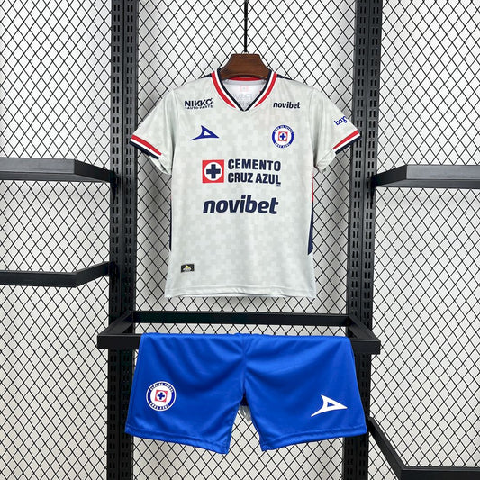 Kit Infantil Cruz Azul Away 25/26 Pirma . -Branco