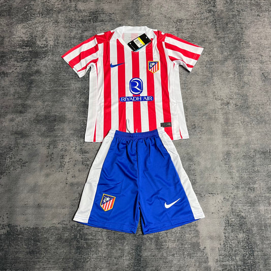 Kit Infantil Atlético de Madrid Home 25/26 -Vermelho e Branco
