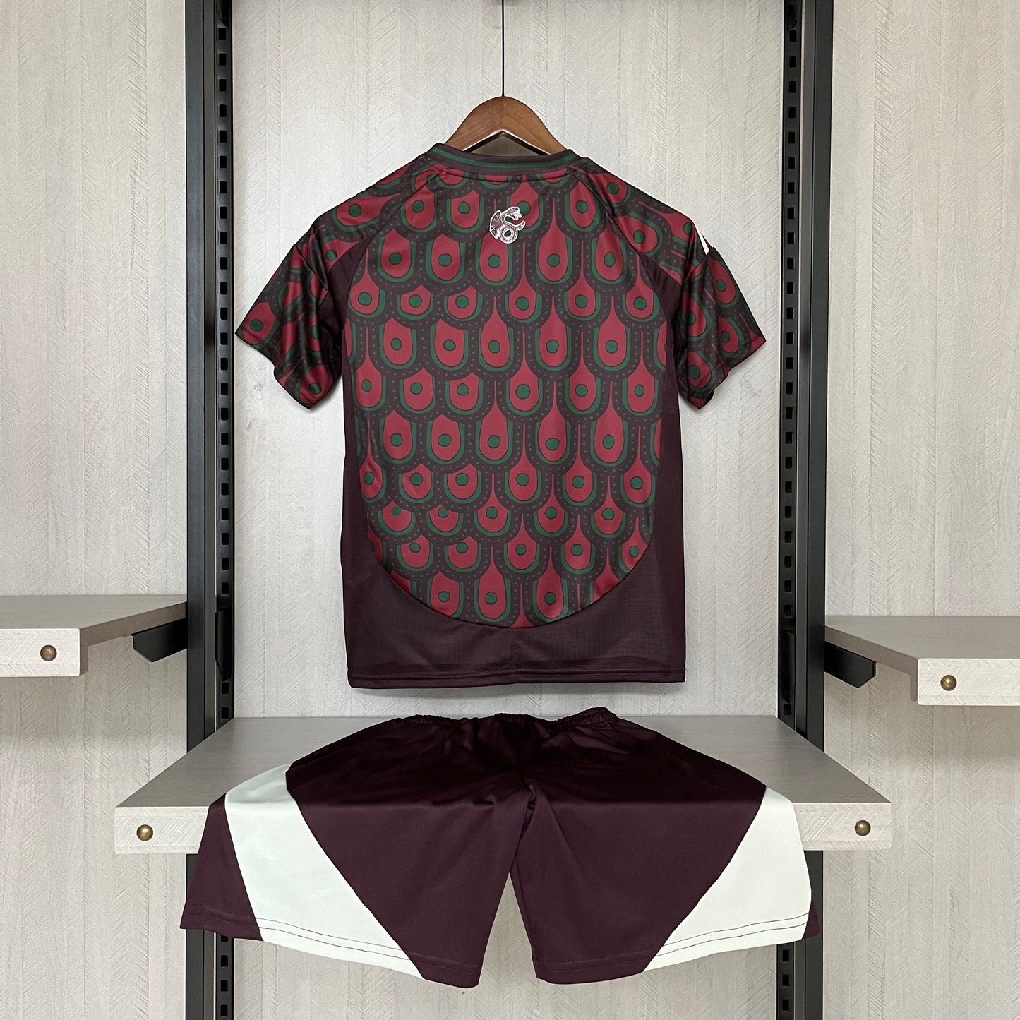 Kit Infantil México Away 24/25 -Vermelho e Preto