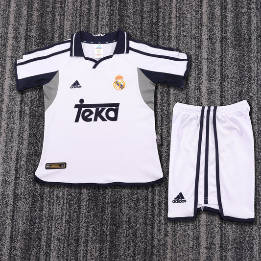 Kit Infantil Real Madrid Home Retrô 99/00 - Branco