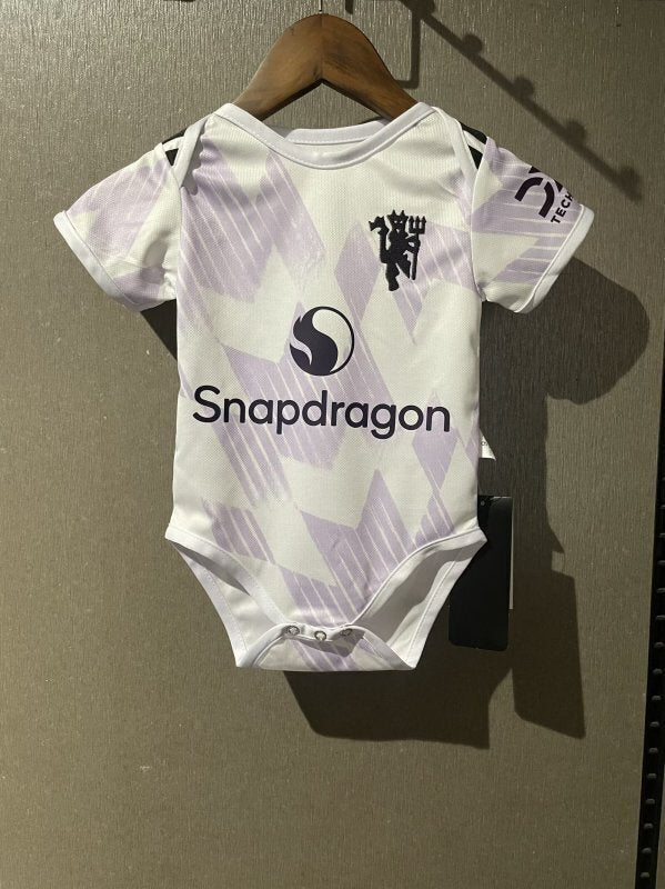Body Bebê Infantil Manchester United Away 25/26  - Branco