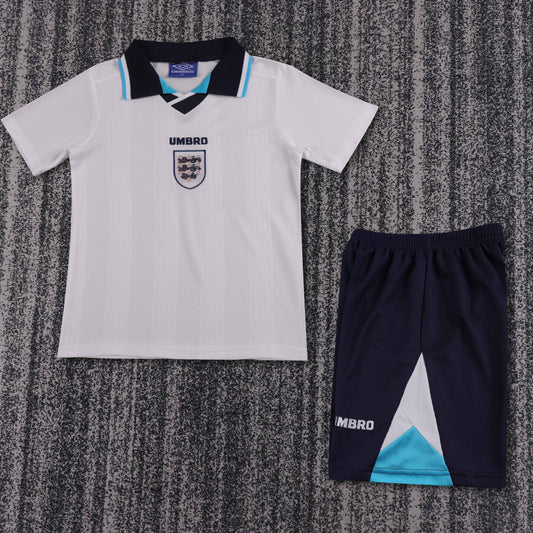 Kit Infantil Inglaterra Home Retro 1996 - Branca