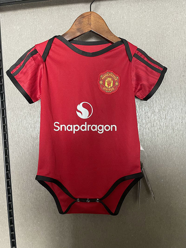 Body Bebê Infantil Manchester United Home 24/25 -Vermelho