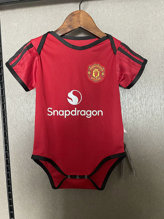 Body Bebê Infantil Manchester United Home 24/25 -Vermelho