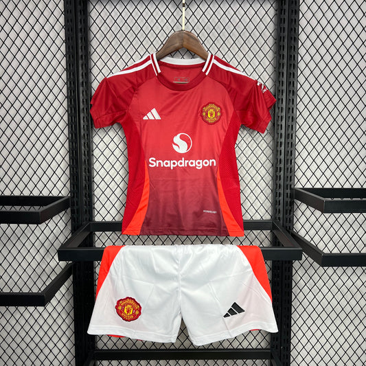 Kit infantil Manchester United Home 24/25 . - Vermelho