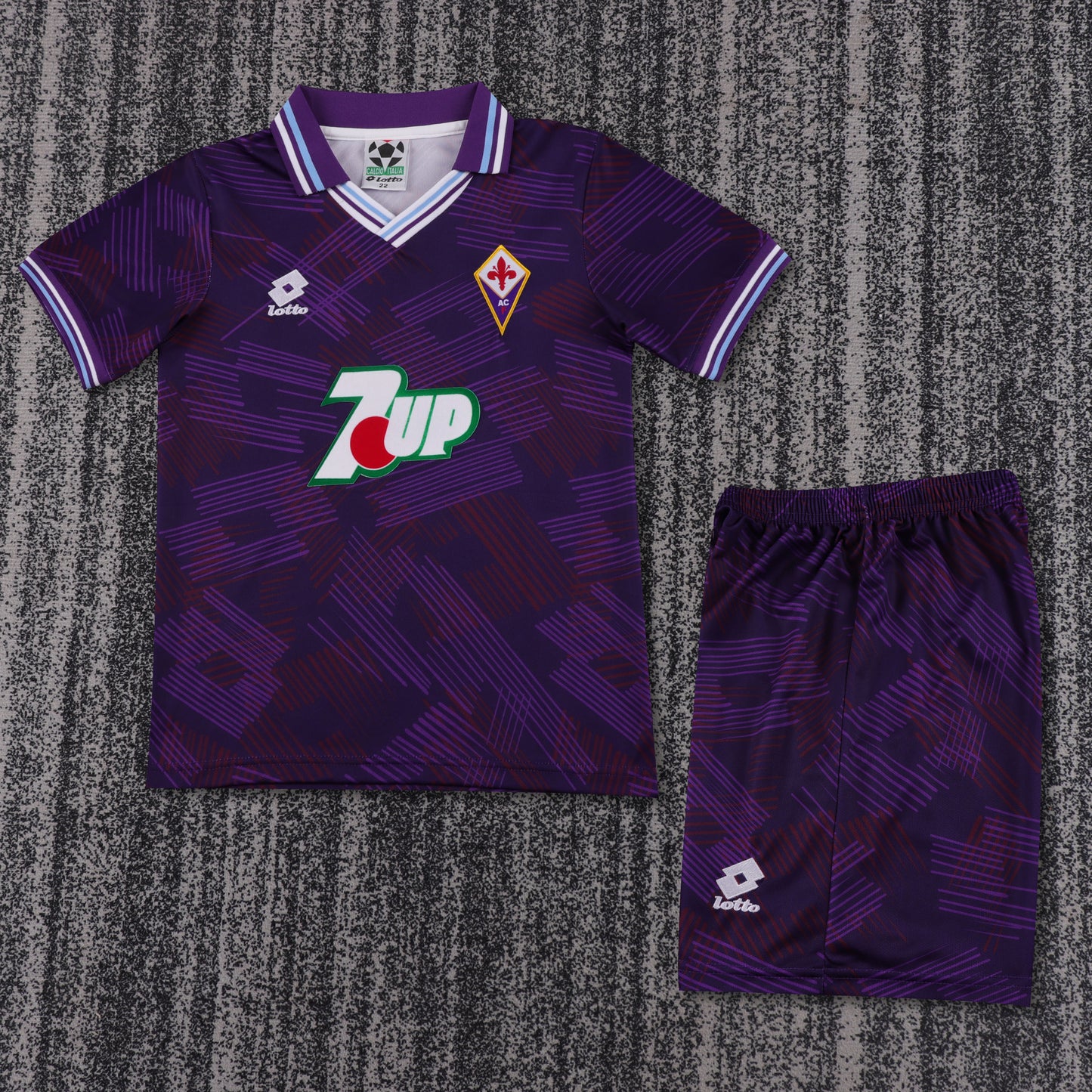 Kit Infantil Fiorentina Home Retrô 1992 . Lotto  - Roxo