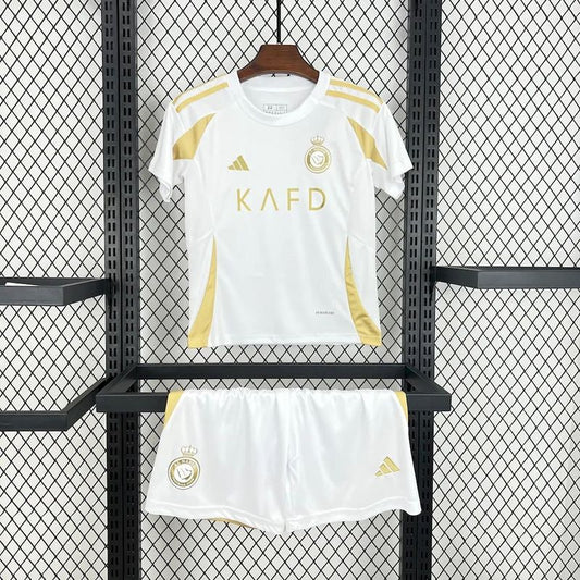 Kit Infantil Al Nassr Third 24/25 -Branca e Dourada