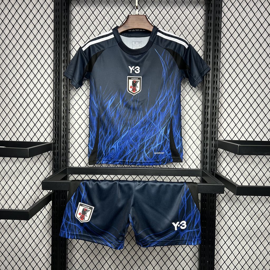 Kit Infantil Japão Home 24/25 Y-3  - Preto e Azul