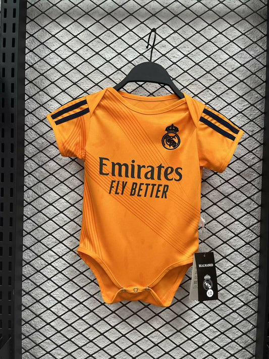 Body Bebê Infantil Real Madrid Away 24/25  - Laranja