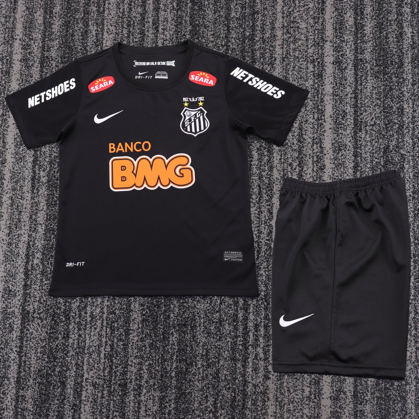 Kit Infantil Santos Away Retrô 2013 - Preto