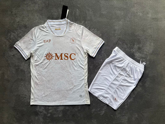 Kit Infantil Napoli Away 25/26 . EA7 - Branco