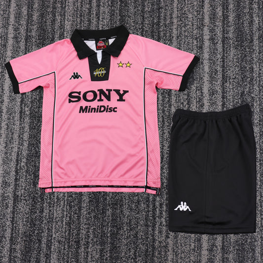 Kit Infantil Juventus Retrô Third 97/98 - Rosa