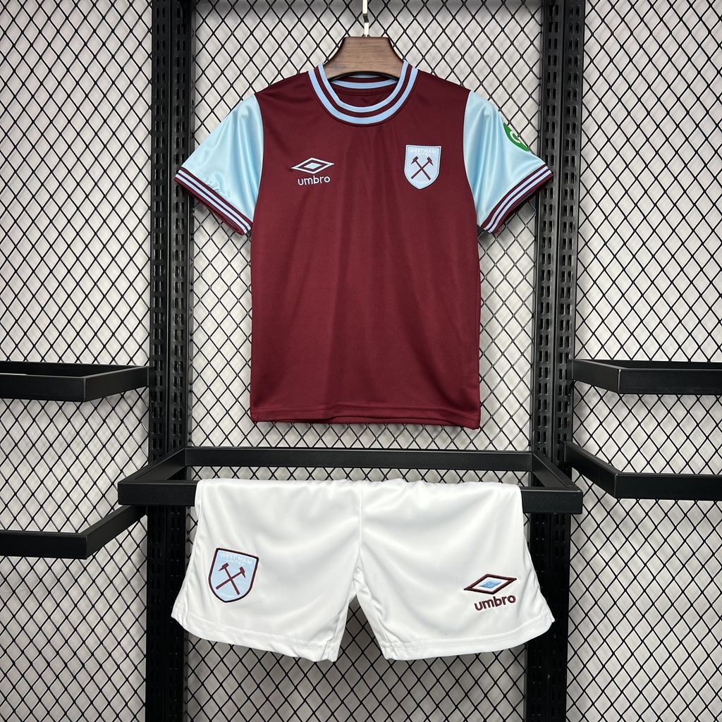 Kit Infantil West Ham Home 24/25 . - Vermelha