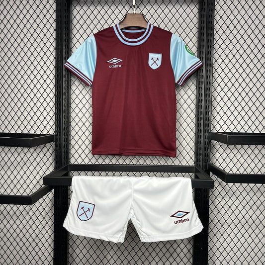 Kit Infantil West Ham Home 24/25 . - Vermelha