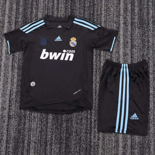 Kit Infantil Real Madrid Away Retrô 08/09 - Preto