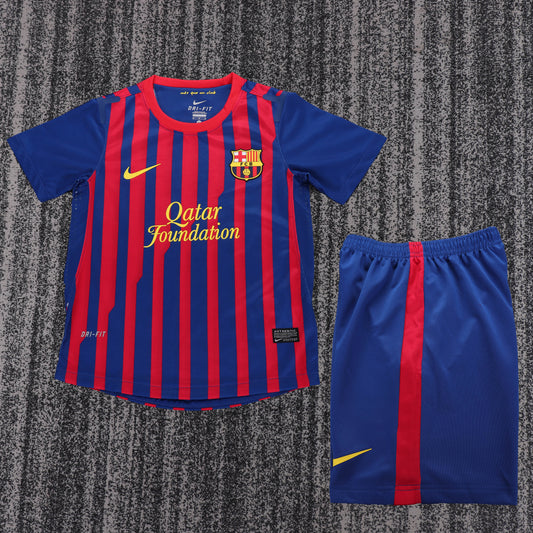 Kit Infantil Barcelona Home Retrô 11/12 - Grená