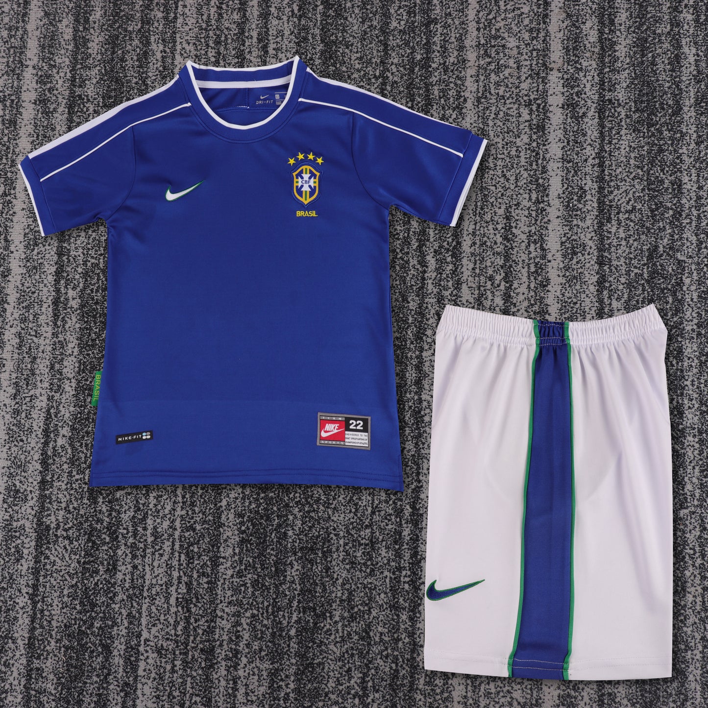 Kit Infantil Brasil Retro Away 1998 - Azul