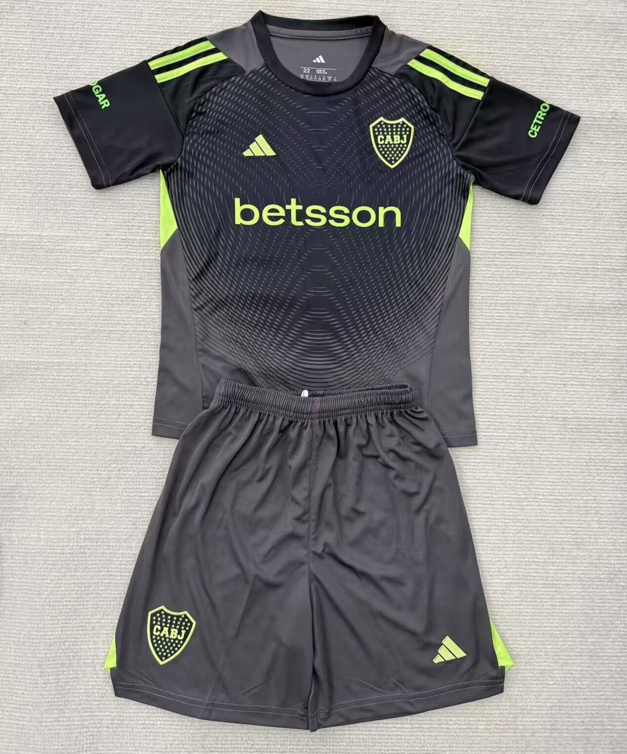 Kit Infantil Boca JRS Goleiro 25/26 - Cinza Escuro